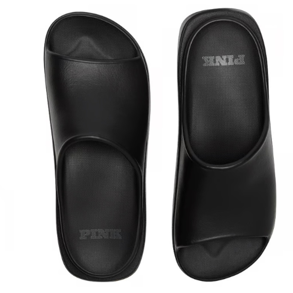 VS Pink Platform Slide Sandals Black Size M